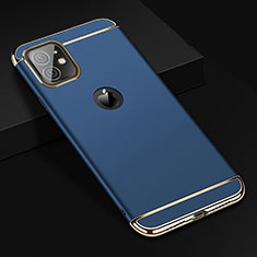 Luxury Metal Frame and Plastic Back Cover Case T01 for Apple iPhone 11 Blue