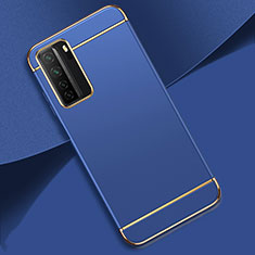 Luxury Metal Frame and Plastic Back Cover Case T01 for Huawei P40 Lite 5G Blue