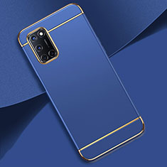 Luxury Metal Frame and Plastic Back Cover Case T01 for Oppo A92 Blue