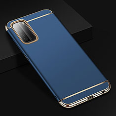 Luxury Metal Frame and Plastic Back Cover Case T02 for Huawei P40 Lite 5G Blue