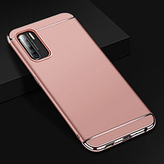 Luxury Metal Frame and Plastic Back Cover Case T02 for Oppo Find X2 Lite Rose Gold