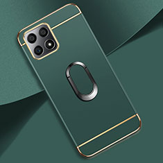 Luxury Metal Frame and Plastic Back Cover Case with Finger Ring Stand for Huawei Honor X30i Midnight Green