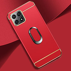 Luxury Metal Frame and Plastic Back Cover Case with Finger Ring Stand for Huawei Honor X30i Red