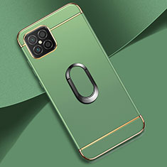 Luxury Metal Frame and Plastic Back Cover Case with Finger Ring Stand for Huawei Nova 8 SE 4G Matcha Green