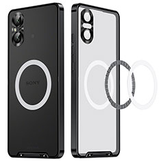 Luxury Metal Frame and Plastic Back Cover Case with Mag-Safe Magnetic LK2 for Sony Xperia 5 V Black