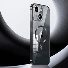 Luxury Metal Frame and Plastic Back Cover Case with Mag-Safe Magnetic LK3 for Apple iPhone 14 Black