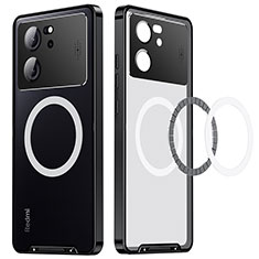 Luxury Metal Frame and Plastic Back Cover Case with Mag-Safe Magnetic LK3 for Xiaomi Mi 13T 5G Black