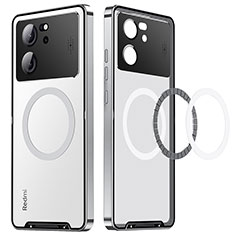 Luxury Metal Frame and Plastic Back Cover Case with Mag-Safe Magnetic LK3 for Xiaomi Redmi K60 Ultra 5G Silver