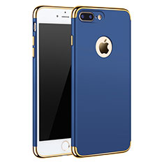 Luxury Metal Frame and Plastic Back Cover F05 for Apple iPhone 8 Plus Blue