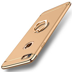 Luxury Metal Frame and Plastic Back Cover with Finger Ring Stand A01 for Apple iPhone 7 Gold