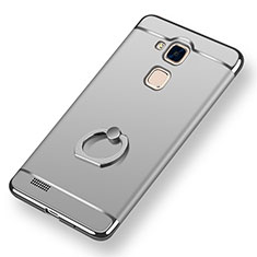 Luxury Metal Frame and Plastic Back Cover with Finger Ring Stand A01 for Huawei Mate 7 Silver