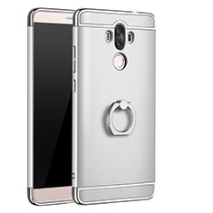 Luxury Metal Frame and Plastic Back Cover with Finger Ring Stand A01 for Huawei Mate 9 Silver