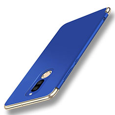 Luxury Metal Frame and Plastic Back Cover with Finger Ring Stand A01 for Huawei Nova 2i Blue