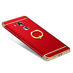 Luxury Metal Frame and Plastic Back Cover with Finger Ring Stand A01 for Huawei Nova Plus Red