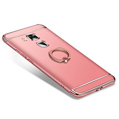 Luxury Metal Frame and Plastic Back Cover with Finger Ring Stand A01 for Huawei Nova Plus Rose Gold