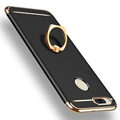 Luxury Metal Frame and Plastic Back Cover with Finger Ring Stand A01 for Xiaomi Mi A1 Black