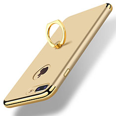 Luxury Metal Frame and Plastic Back Cover with Finger Ring Stand A07 for Apple iPhone 7 Plus Gold