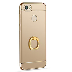 Luxury Metal Frame and Plastic Back Cover with Finger Ring Stand for Xiaomi Redmi Note 5A Prime Gold