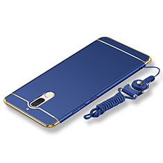 Luxury Metal Frame and Plastic Back Cover with Lanyard for Huawei Rhone Blue