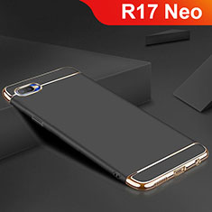 Luxury Metal Frame and Silicone Back Cover Case M02 for Oppo R17 Neo Black