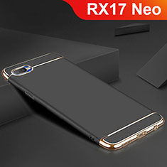 Luxury Metal Frame and Silicone Back Cover Case M02 for Oppo RX17 Neo Black