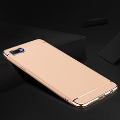 Luxury Metal Frame and Silicone Back Cover Case M02 for Oppo RX17 Neo Gold