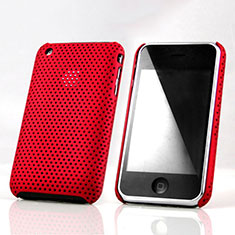 Mesh Hole Hard Rigid Snap On Case Cover for Apple iPhone 3G 3GS Red