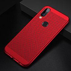 Mesh Hole Hard Rigid Snap On Case Cover for Huawei P20 Lite Red