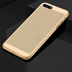 Mesh Hole Hard Rigid Snap On Case Cover for Huawei Y6 (2018) Gold