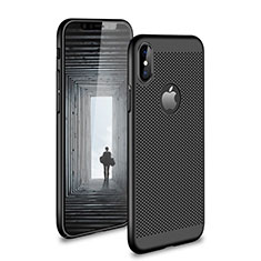 Mesh Hole Hard Rigid Snap On Case Cover H01 for Apple iPhone Xs Black