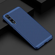 Mesh Hole Hard Rigid Snap On Case Cover W01 for Samsung Galaxy A70S Blue