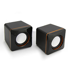 Mini Speaker Wired Portable Stereo Super Bass Loudspeaker for Vivo X80 5G Black