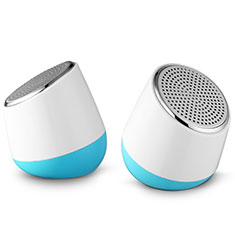 Mini Speaker Wired Portable Stereo Super Bass Loudspeaker S02 for Vivo iQOO Z7x 5G White