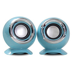 Mini Speaker Wired Portable Stereo Super Bass Loudspeaker for Samsung Galaxy A9 2018 A920 Sky Blue