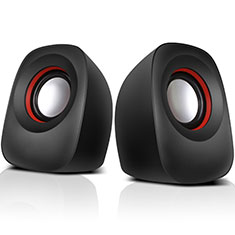 Mini Speaker Wired Portable Stereo Super Bass Loudspeaker W01 for Vivo iQOO 11 Pro 5G Black