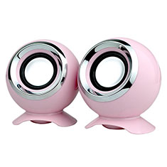 Mini Speaker Wired Portable Stereo Super Bass Loudspeaker W05 for Accessoires Telephone Stylets Pink