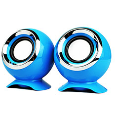 Mini Speaker Wired Portable Stereo Super Bass Loudspeaker W05 for Sony Xperia Ace III SO-53C Sky Blue