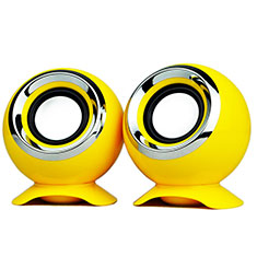 Mini Speaker Wired Portable Stereo Super Bass Loudspeaker W05 for Sony Xperia Ace III SO-53C Yellow