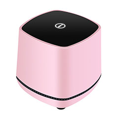 Mini Speaker Wired Portable Stereo Super Bass Loudspeaker W06 for Vivo X90 5G Pink