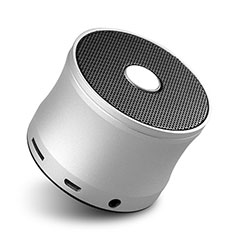 Mini Wireless Bluetooth Speaker Portable Stereo Super Bass Loudspeaker S04 for Oppo A17 Silver