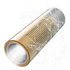 Mini Wireless Bluetooth Speaker Portable Stereo Super Bass Loudspeaker S15 for HTC Desire 21 Pro 5G Gold