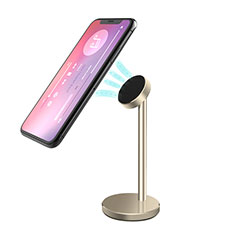 Mount Magnetic Smartphone Stand Cell Phone Holder for Desk Universal B05 for Vivo Y31 2021 Gold