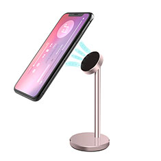 Mount Magnetic Smartphone Stand Cell Phone Holder for Desk Universal B05 for HTC One E8 Rose Gold