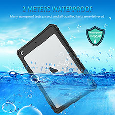 Silicone and Plastic Waterproof Cover Case 360 Degrees Underwater Shell for Apple iPad 10.2 (2019) Black