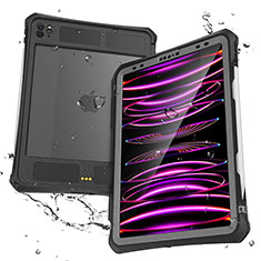 Silicone and Plastic Waterproof Cover Case 360 Degrees Underwater Shell for Apple iPad Pro 11 (2022) Black