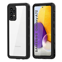 Silicone and Plastic Waterproof Cover Case 360 Degrees Underwater Shell for Samsung Galaxy A72 5G Black