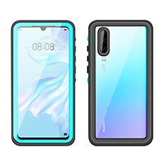 Silicone and Plastic Waterproof Cover Case 360 Degrees Underwater Shell T01 for Huawei P30 Cyan