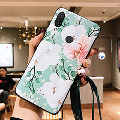 Silicone Candy Rubber Flowers Soft Cover for Huawei Nova 3e Green