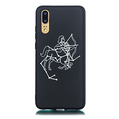 Silicone Candy Rubber Gel Constellation Soft Case Cover S03 for Huawei P20 Black