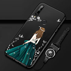 Silicone Candy Rubber Gel Dress Party Girl Soft Case Cover for Huawei Enjoy 10 Plus Green